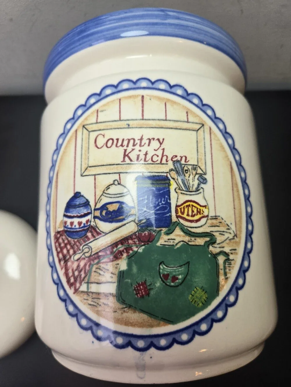 Cookie Jar Country Kitchen 90s Decor Utensil Storage